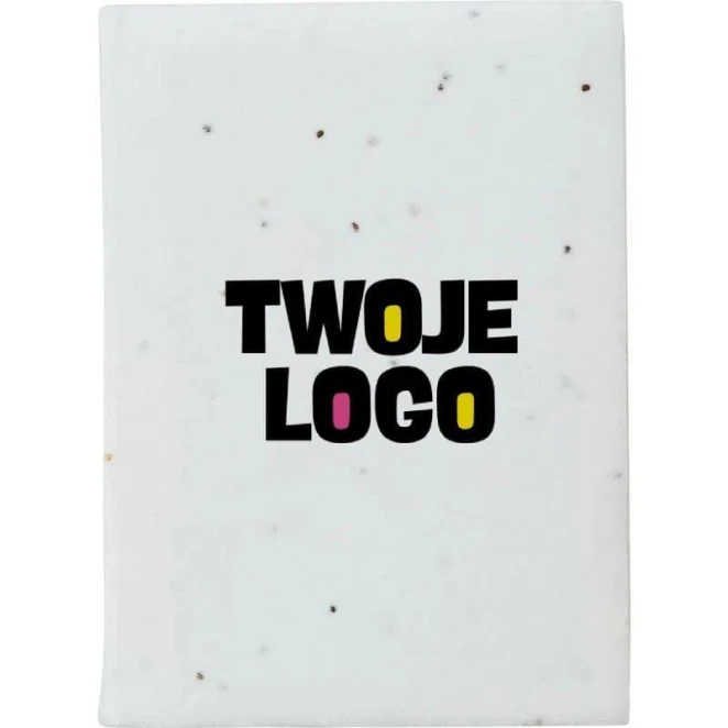 Zestaw do notatek, karteczki samoprzylepne, papier z nasionami z logo Zdjęcie