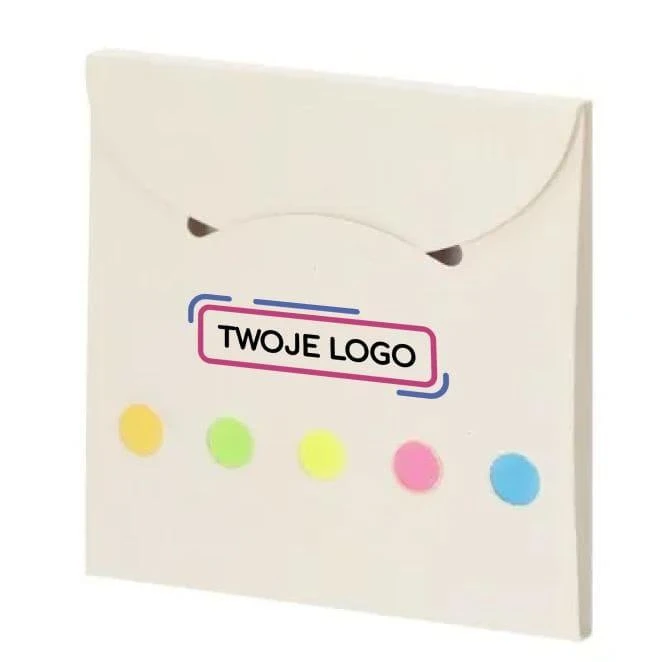 Zestaw do notatek ze zrecyklingowanych kartoników po mleku, karteczki samoprzylepne z nadrukiem logo Zdjęcie