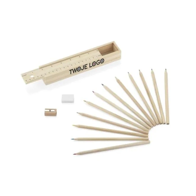 Piórnik z kredkami 12 szt. KRASI do nałożenia logo Zdjęcie