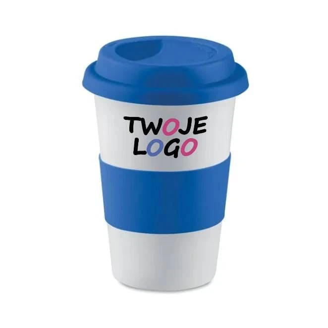 Ceramiczny kubek z przykrywką TRIBECA do drukowania logo Zdjęcie