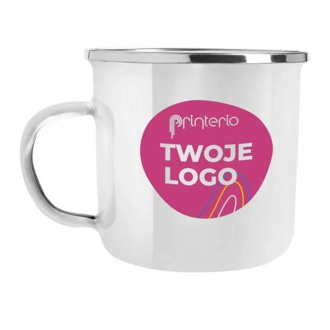 Emaliowany kubek 360 ml | Sandra z nadrukiem logo Zdjęcie