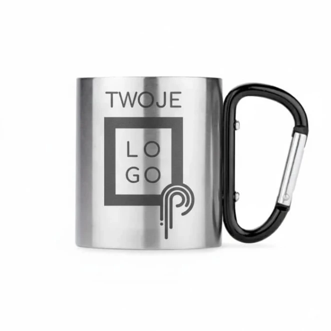 Kubek z karabińczykiem CAMPIC 200 ml do naniesienia logo Zdjęcie