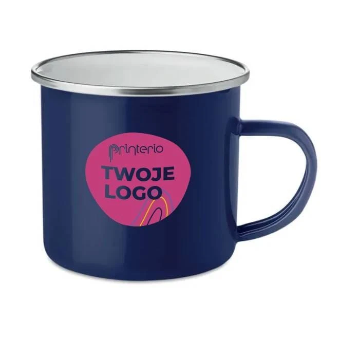 Metalowy kubek, warstwa emalii PLATEADO z logo Zdjęcie