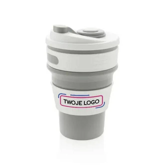 Składany kubek podróżny 350 ml z nadrukiem na zamówienie Zdjęcie