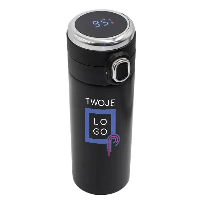 Kubek próżniowy z termometrem Bounce 420ml z naniesieniem logo Zdjęcie