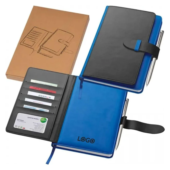 Notatnik A5 w linie z wizytownikiem do drukowania logo Zdjęcie