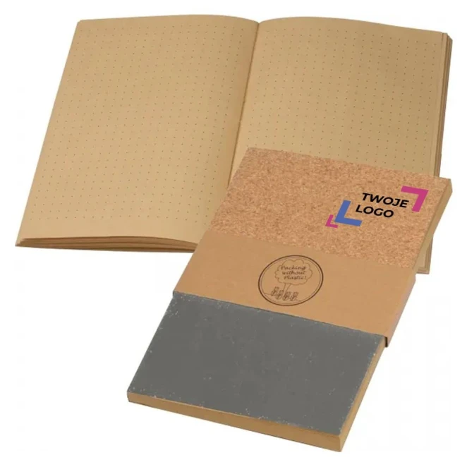 Notatnik A5 w kropki Attilio z nadrukiem logo Zdjęcie