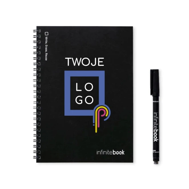 INFINITEBOOK LINED A5. Infinitebook z elastyczną okładką i 15 stronami do tablicy w linie z logo Zdjęcie