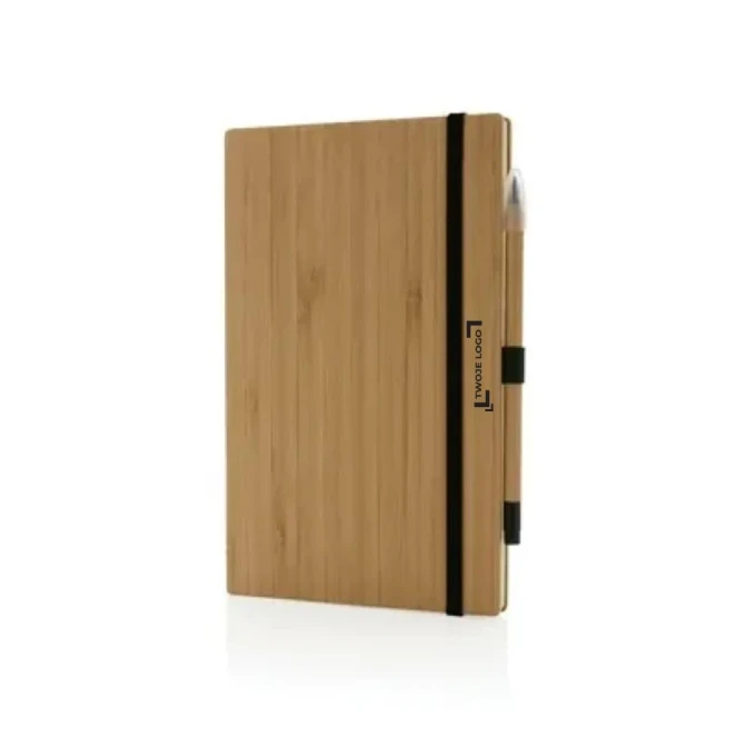 Bambusowy notatnik z ołówkiem Infinity z naniesieniem logo Zdjęcie