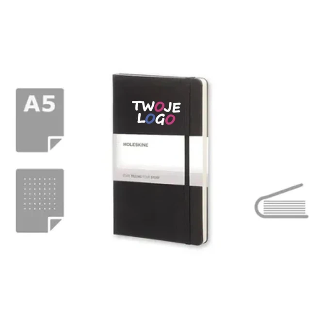 MOLESKINE Notatnik ok. A5 240 kropkowanych stron z naniesieniem logo Zdjęcie
