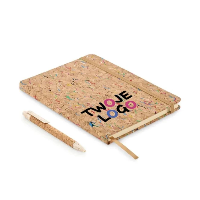 Kolorowy notatnik A5 z korka CORNOTA z nadrukiem logo Zdjęcie