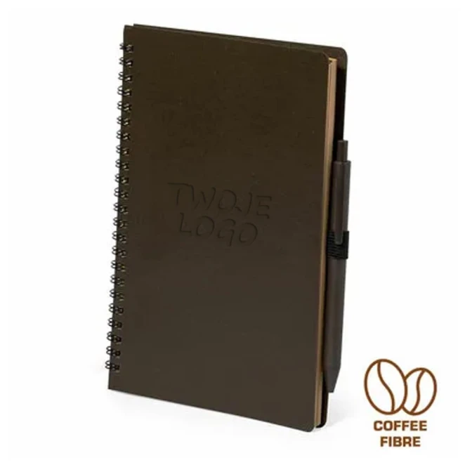 Notatnik A5 z łusek kawowych z długopisem do nałożenia logo Zdjęcie