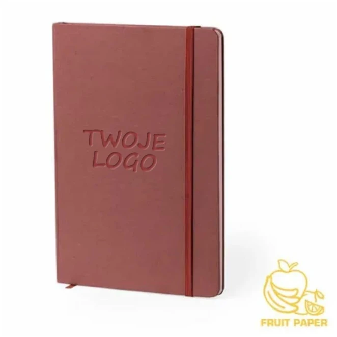 Notatnik A5 z kartonu z recyklingu i papieru z owoców z nadrukiem logo Zdjęcie