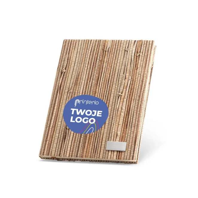 NERUDA. Notes A5 w twardej oprawie wykonanej z naturalnych włókien słomy z nadrukiem logo Zdjęcie