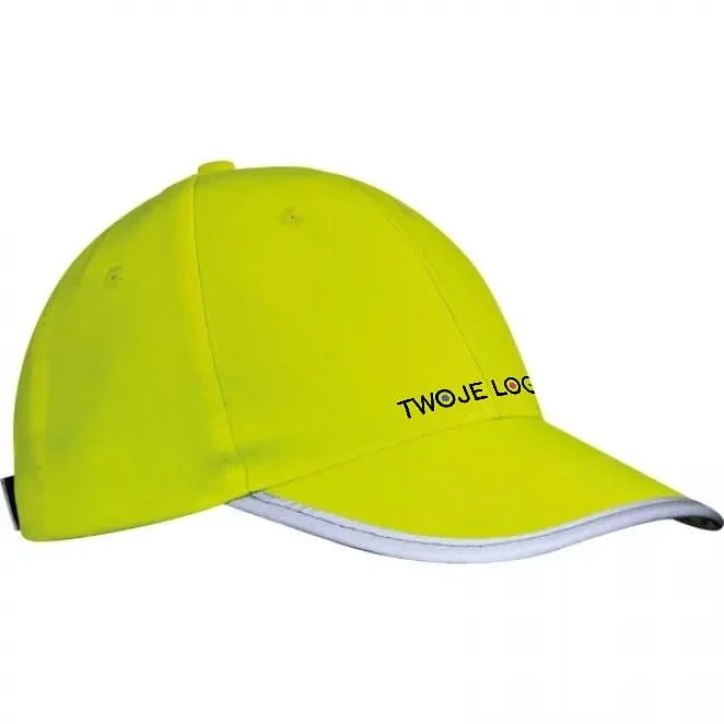 Czapka z daszkiem dla dzieci odblaskowa 6 paneli do naniesienia logo Zdjęcie
