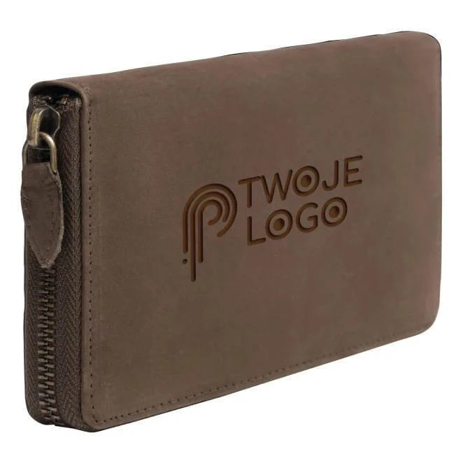 Portmonetka ze skóry naturalnej LADY z nadrukiem logo Zdjęcie