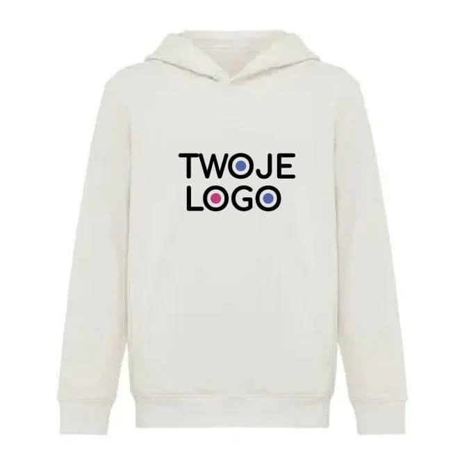 Dziecięca bluza z kapturem i kieszeniami Iqoniq Yengo z bawełny z recyklingu z logo firmy Zdjęcie