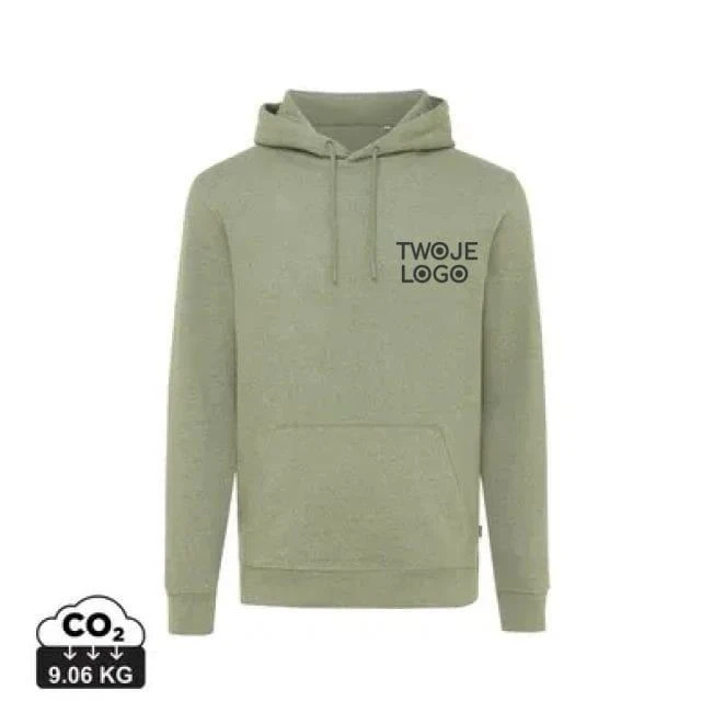 Bluza z kapturem z niebarwionej bawełny z recyklingu Iqoniq Torres z nadrukiem na zamówienie Zdjęcie