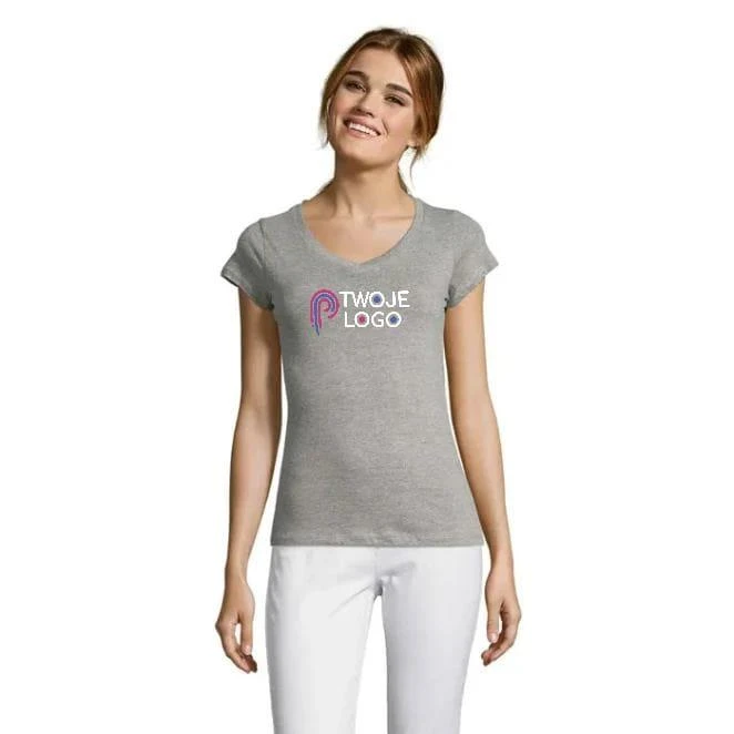 MOON Damski T-SHIRT 150g MOON z nadrukiem logo Zdjęcie