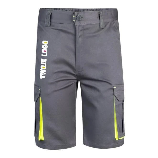 VL HEMERA. Elastyczne bermudy z wieloma kieszeniami (240 g/m²), z bawełny (46%), EME (38%) i poliestru (16%) z nadrukiem na zamówienie Zdjęcie