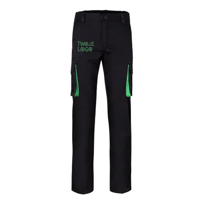 VL FIDES. Elastyczne spodnie z wieloma kieszeniami (240 g/m²) z bawełny (46%), EME (38%) i poliestru (16%) do naniesienia logo Zdjęcie