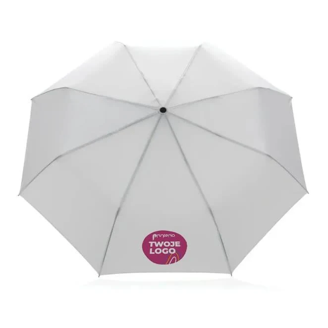Mały bambusowy parasol 20.5" AWARE™ RPET z nadrukiem na zamówienie Zdjęcie