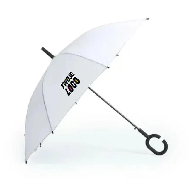 Wiatroodporny parasol automatyczny, rączka C z logo firmy Zdjęcie