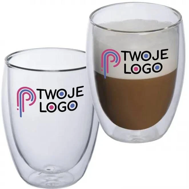 Szklanki do cappuccino 350 ml 2 szt. z naniesieniem logo Zdjęcie