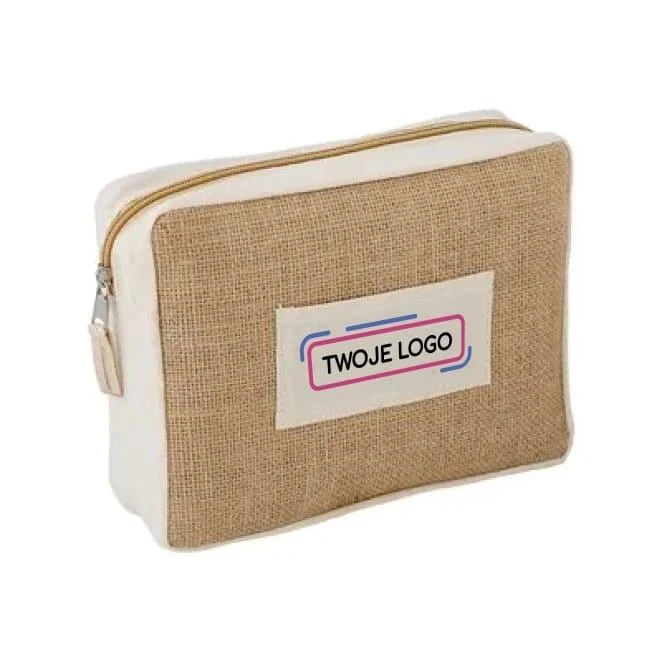 Kosmetyczka z juty do drukowania logo Zdjęcie