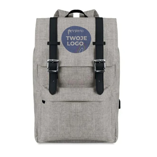 Plecak z poliestru 600D RIGA z logo firmy Zdjęcie