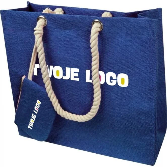 Torba z juty z portfelem z nadrukiem logo Zdjęcie