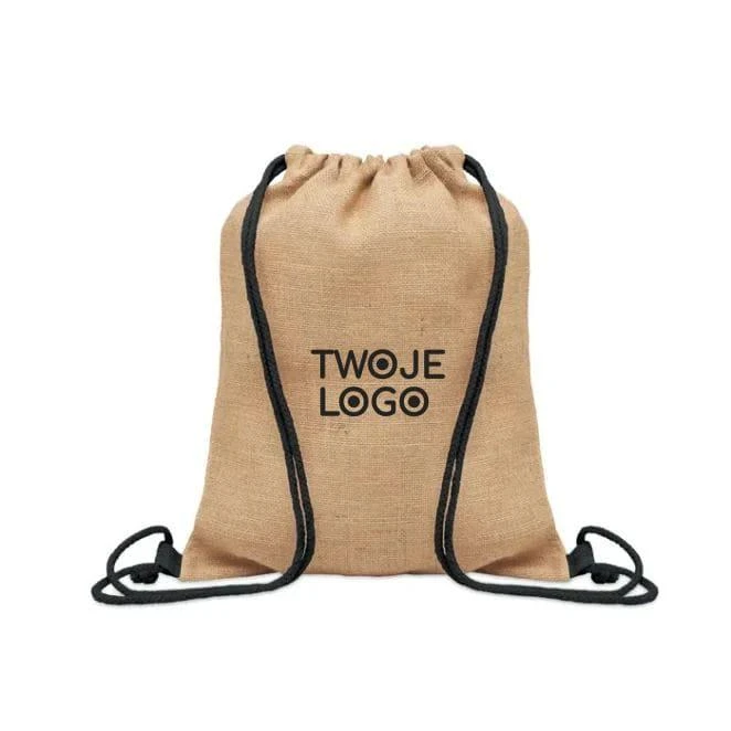 Jutowy worek ze sznurkiem FUKURO z logo Zdjęcie