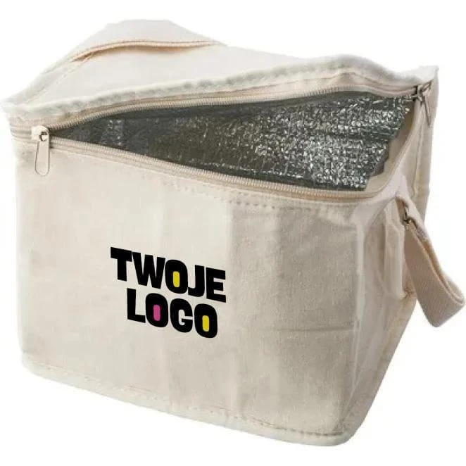 Torba termoizolacyjna z bawełny i juty z nadrukiem logo Zdjęcie