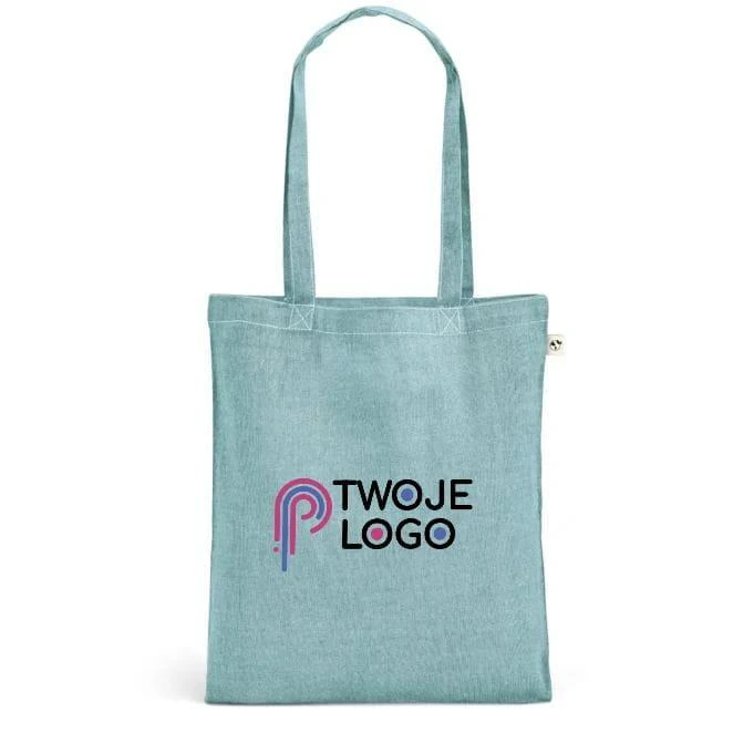 RYNEK. Torba zawierająca bawełnę pochodzącą (70% rPET), poliester z recyklingu (30%) (140 g/m²) z nadrukiem logo Zdjęcie