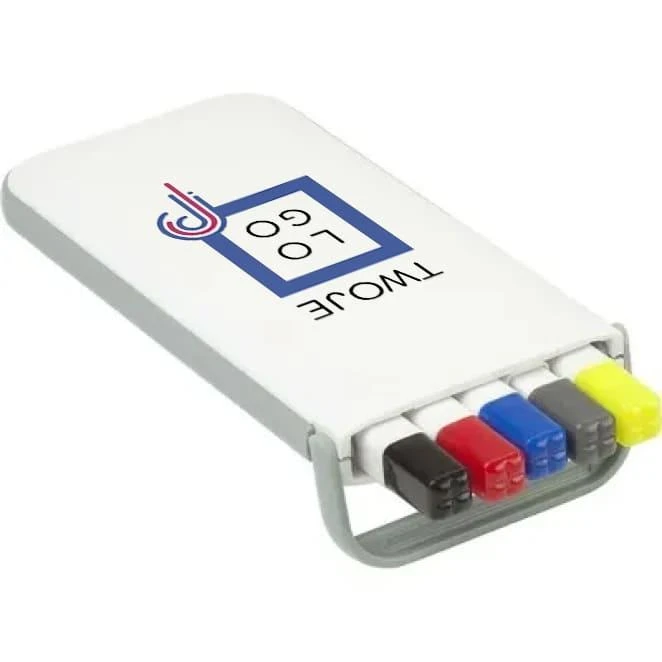 Zestaw piśmienniczy, ołówek, zakreślacz i długopisy z wkładem w kolorze nakrętki z naniesieniem logo Zdjęcie