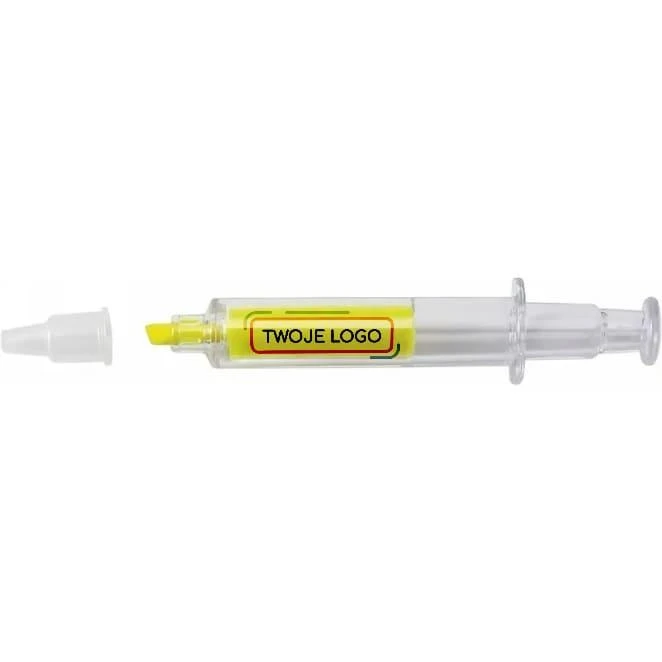 Zakreślacz "strzykawka" z logo Zdjęcie