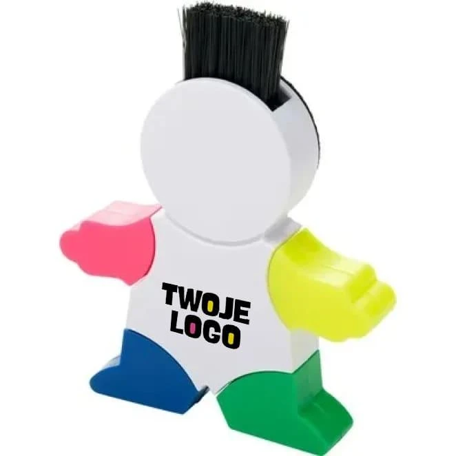 Zakreślacz "ludzik", czyścik do ekranu, pędzelek do czyszczenia klawiatury do drukowania logo Zdjęcie