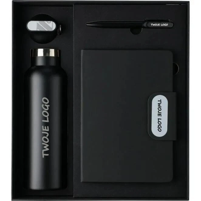 Zestaw upominkowy, termos, długopis, notatnik, pudełko upominkowe z logo Zdjęcie