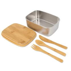 Lunch box ze sztućcami 1000 ml DIEST do naniesienia logo