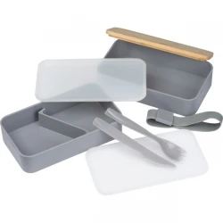 Lunch box 2x600 ml ze sztućcami PESCARA z nadrukiem logo