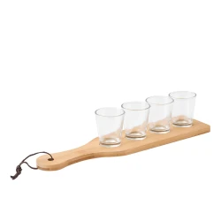 Taca z kieliszkami BAMBOO PARTY z nadrukiem logo