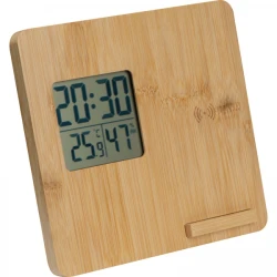 Stacja pogodowa z ładowarką indukcyjną z nadrukiem logo