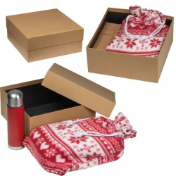 Zestaw termos 500 ml i koc świąteczny z logo firmy
