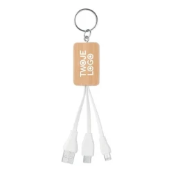 Bambusowy kabel 3 w 1 CLAUER z nadrukiem na zamówienie