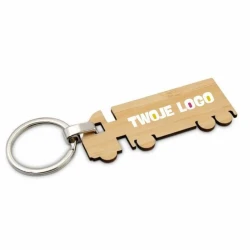 Bambusowy brelok do kluczy "ciężarówka" | Tuva z nadrukiem logo