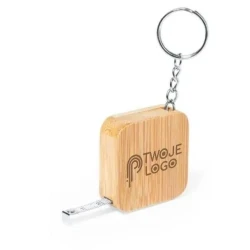 Bambusowy brelok do kluczy, miara 1m z logo