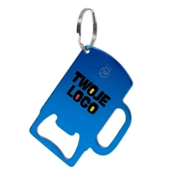 Brelok do kluczy, otwieracz do butelek z aluminium z recyklingu z naniesieniem logo