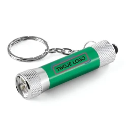 RE-LERGAN. Aluminiowy brelok do kluczy (92% z recyklingu) z latarką LED z 3 diodami z nadrukiem na zamówienie