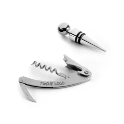 BARREL. Zestaw do wina wykonany z cynku i stali nierdzewnej do nałożenia logo