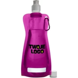 Składany bidon 420 ml z karabińczykiem do nałożenia logo